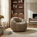 Ivy Swivel Armchair | Speckled Cappuccino Boucle & Walnut