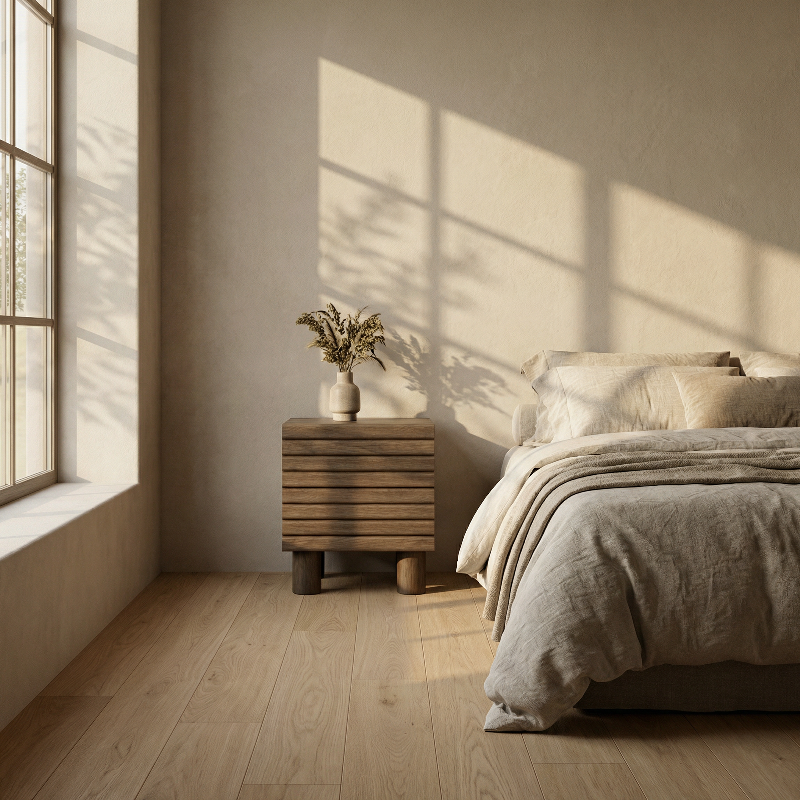 Raphael 2 Drawer Wooden Bedside Table | Walnut