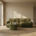 Layah Round Coffee Table | High Gloss Olive Green