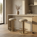 Rafferty Swivel Kitchen Stool | Speckled Stone Sustainable Boucle & Brass