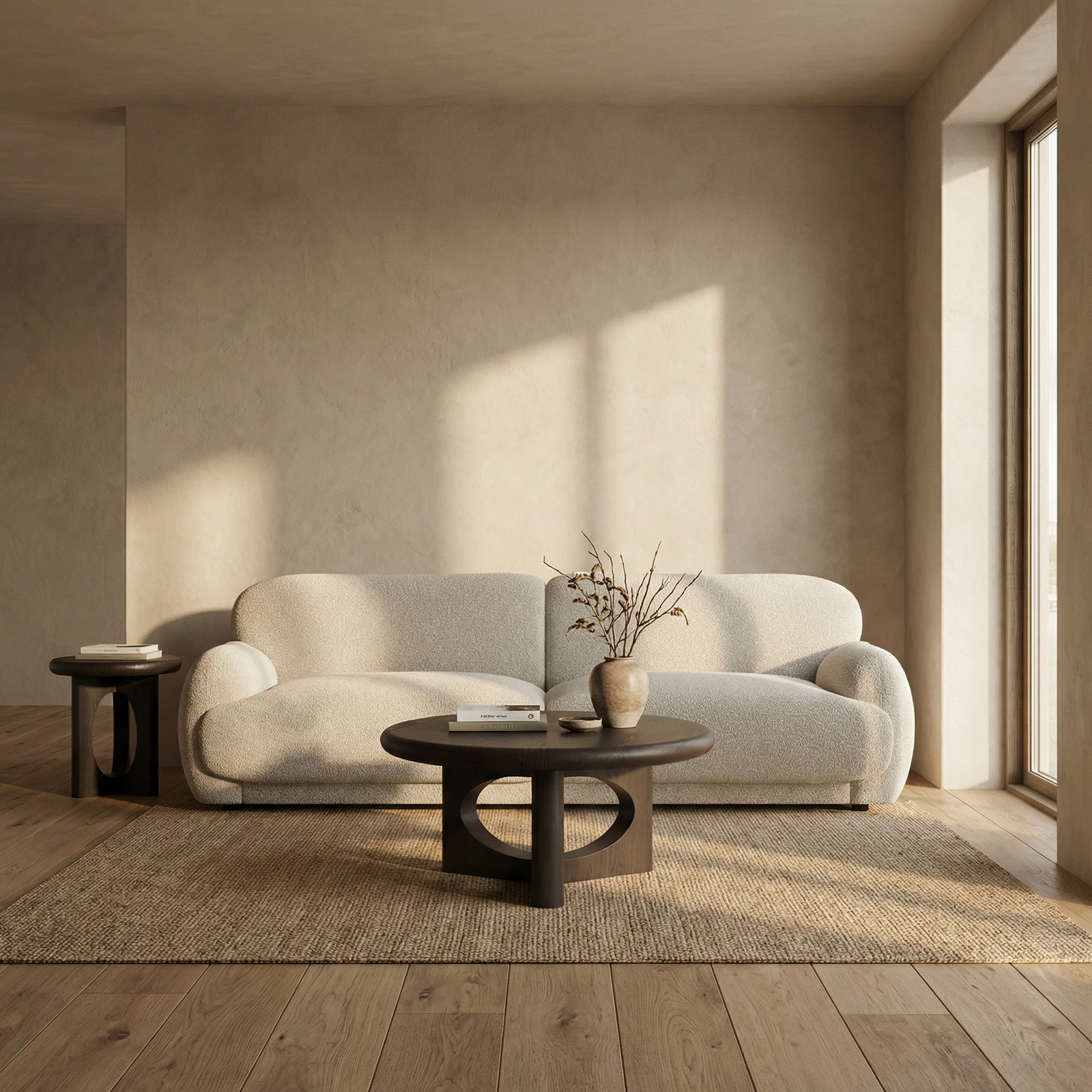 Turner Round Wooden Coffee Table | Dark Walnut