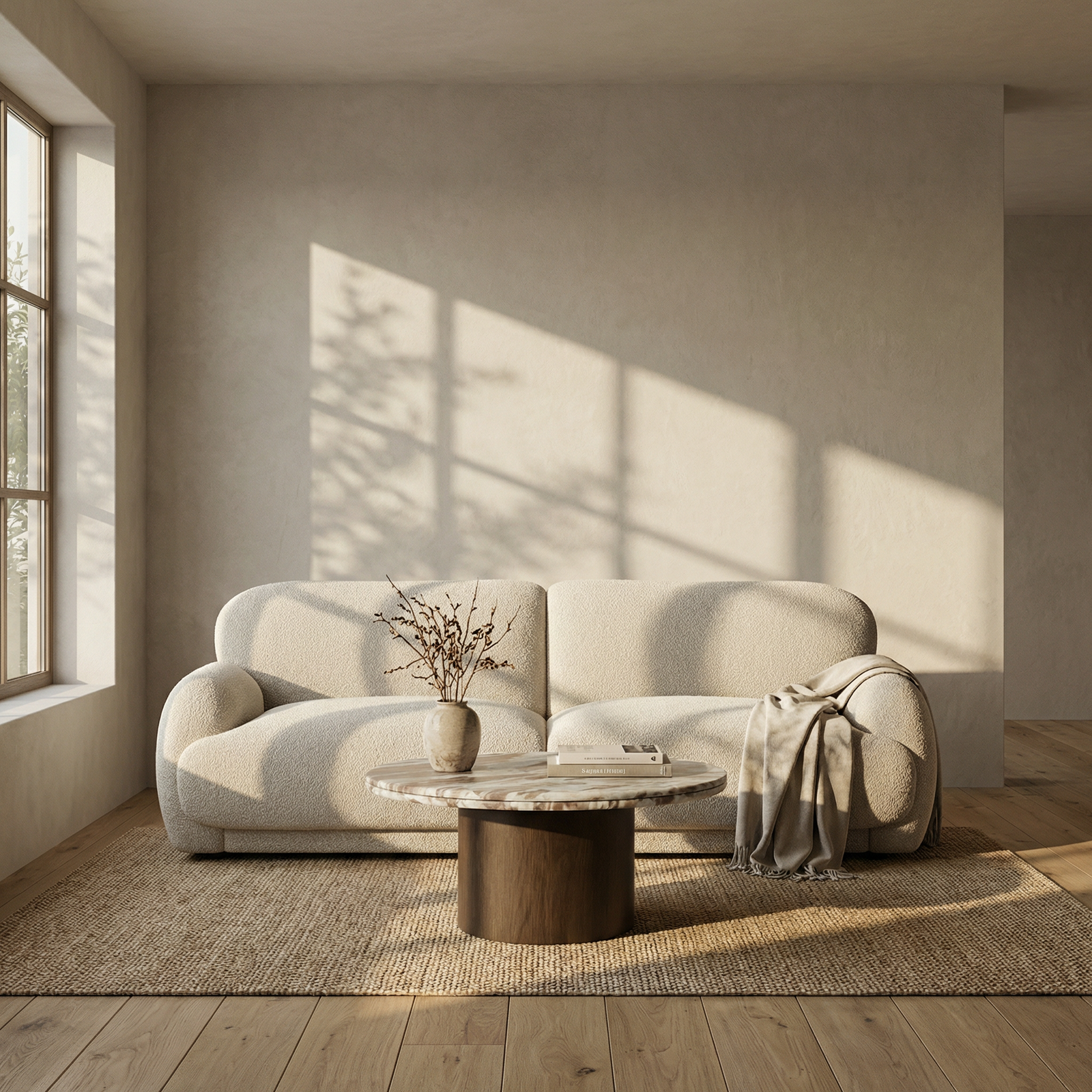 Bond Round Coffee Table | French Riviera Marble & Walnut