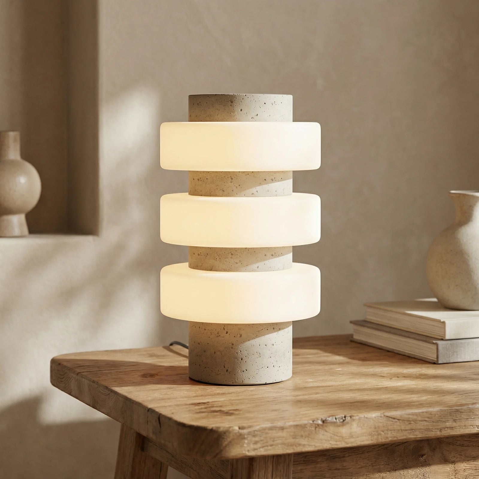 Alanis Table Lamp | Natural Travertine