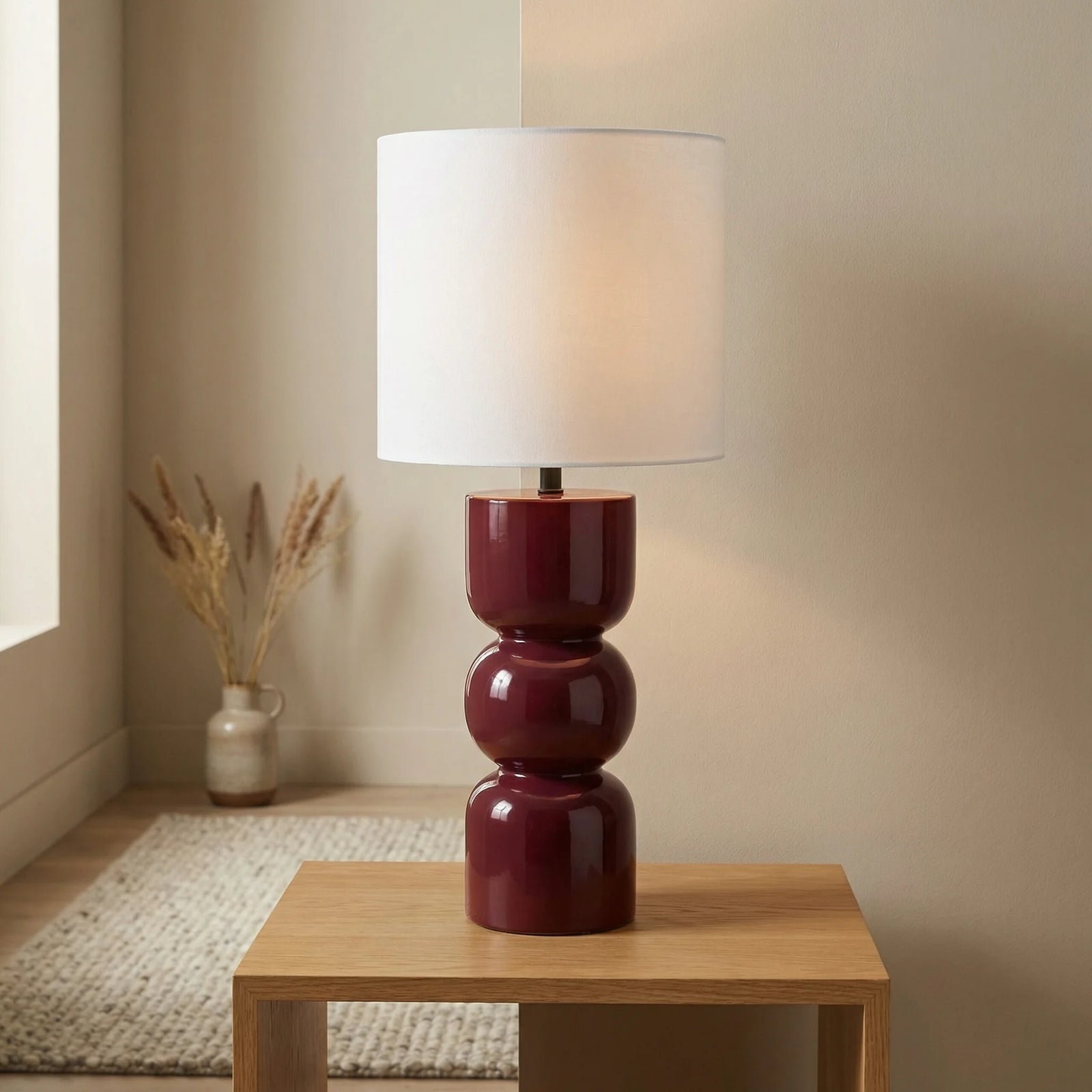 Bella Table Lamp | High Gloss Burgundy