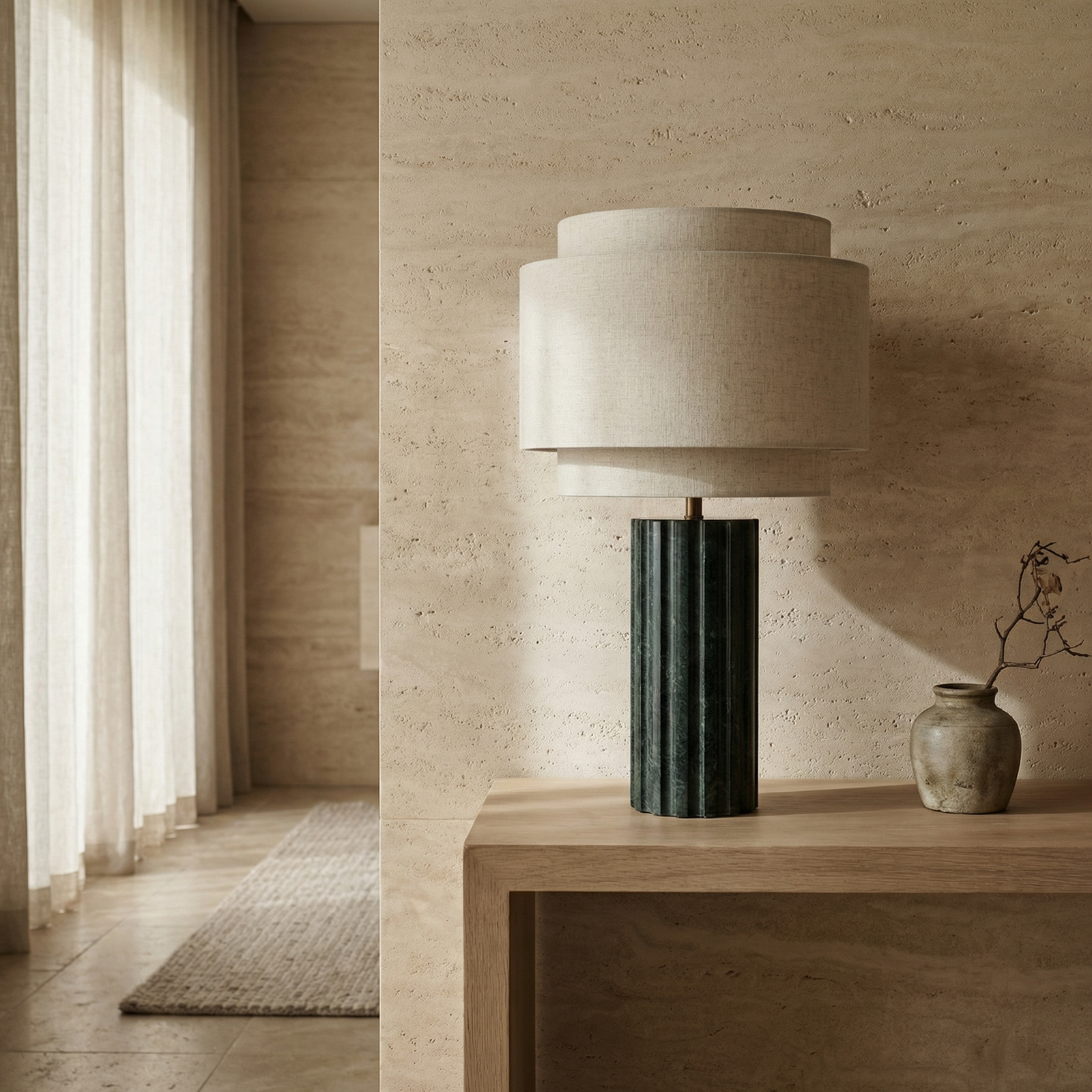 Aldridge Table Lamp | Dark Green Marble