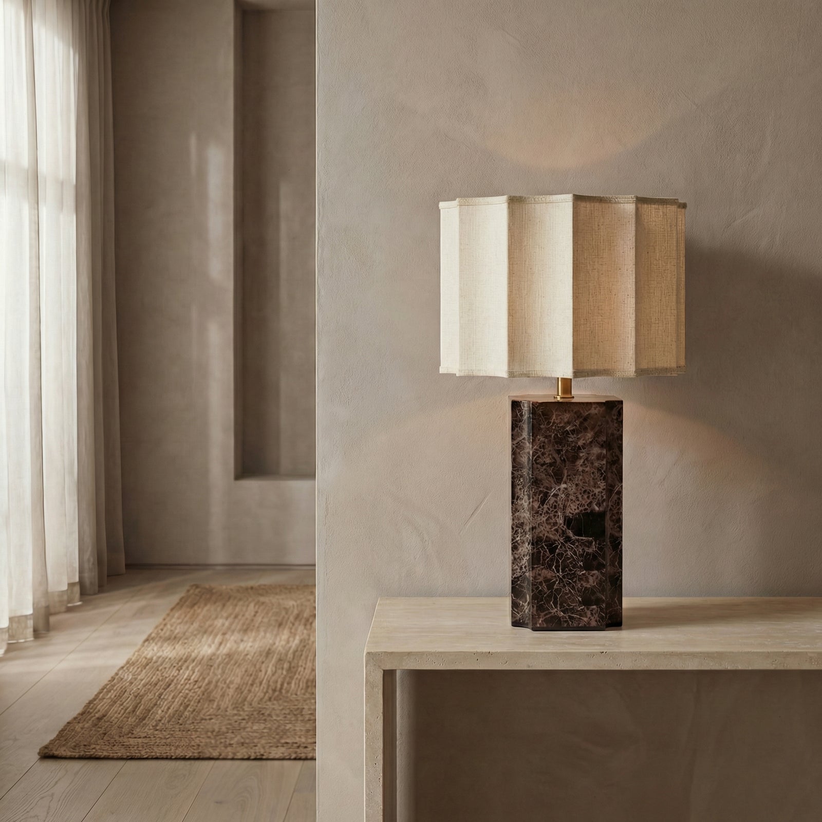 Brookes Table Lamp | Chocolate Brown Marble