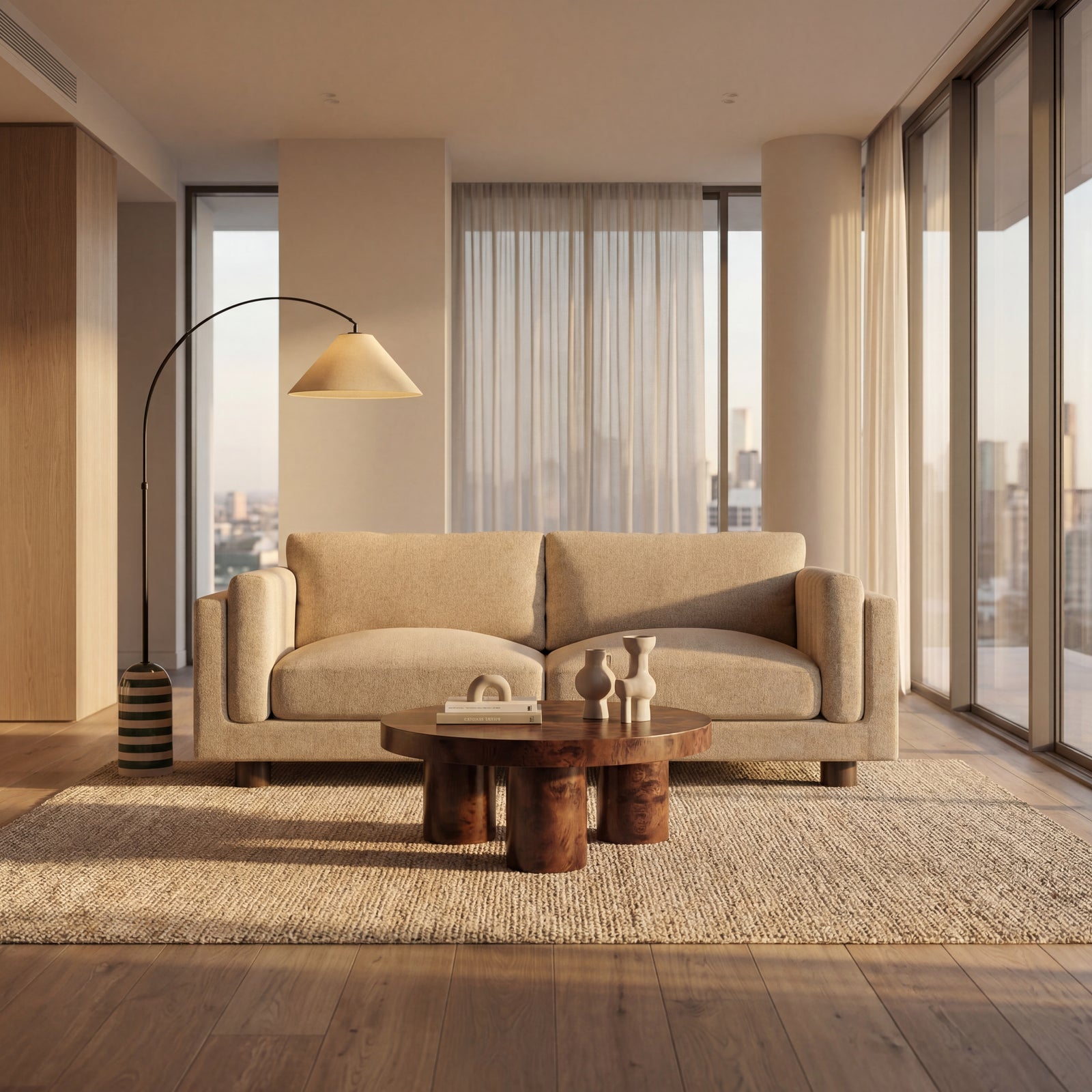 Halton 2 Seater Sofa | Speckled Latte Boucle