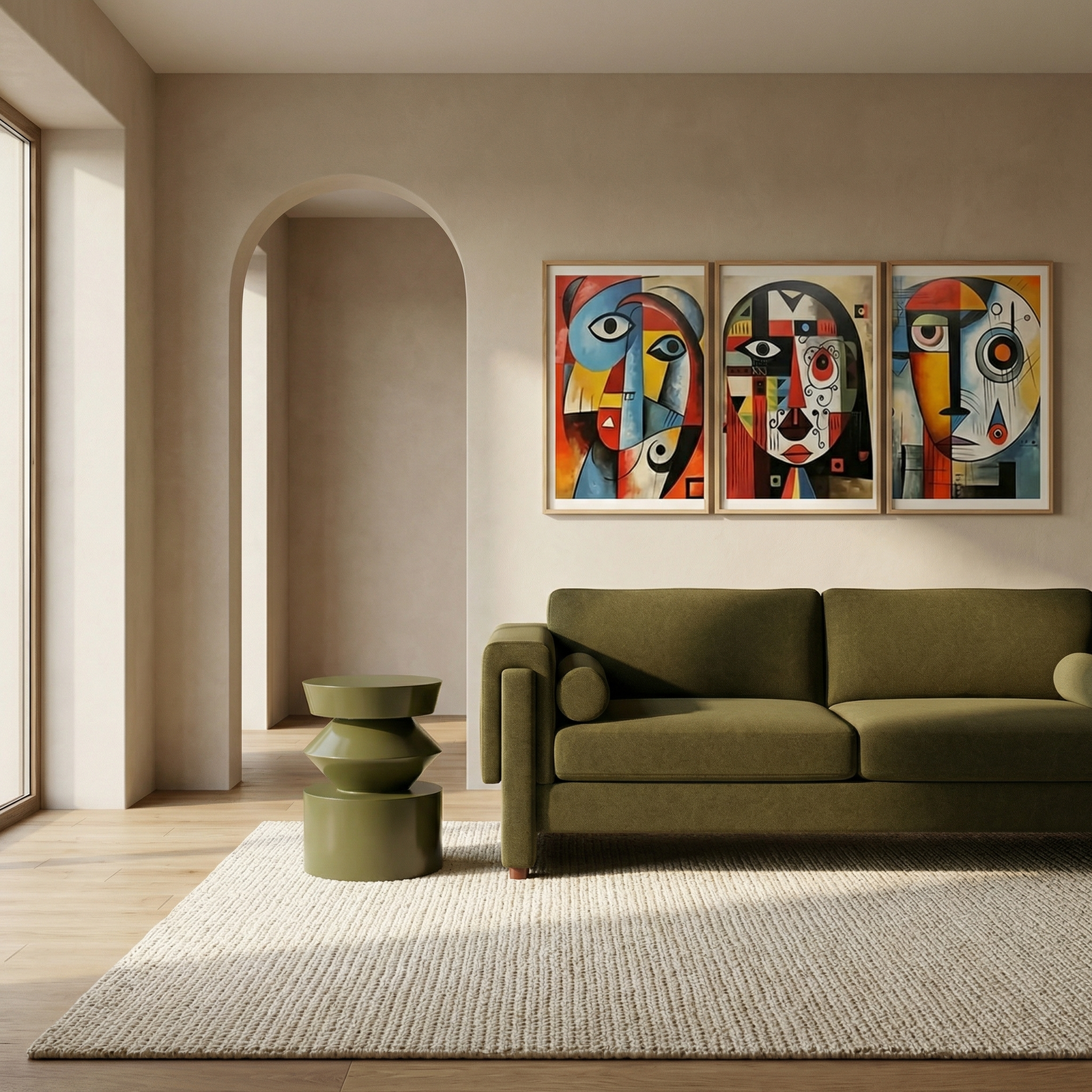 Kayla Round Side Table | High Gloss Olive Green