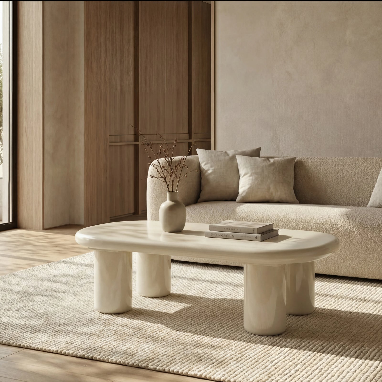 Ludo Rectangle Coffee Table | High Gloss Cream