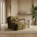Talie Accent Chair | Moss Green Sustainable Mohair Velvet & Walnut