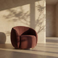 Emile Swivel Armchair | Rust Red Sustainable Velvet & Walnut