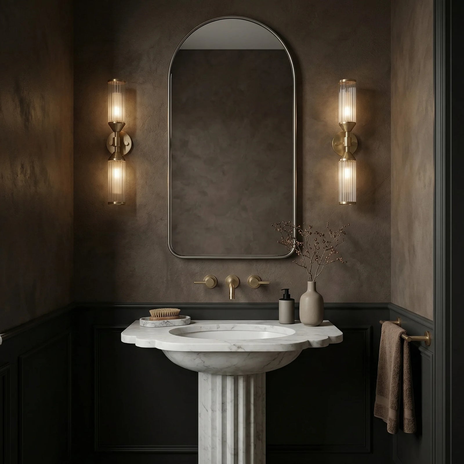 Aster 2 Light Wall Light | Brass