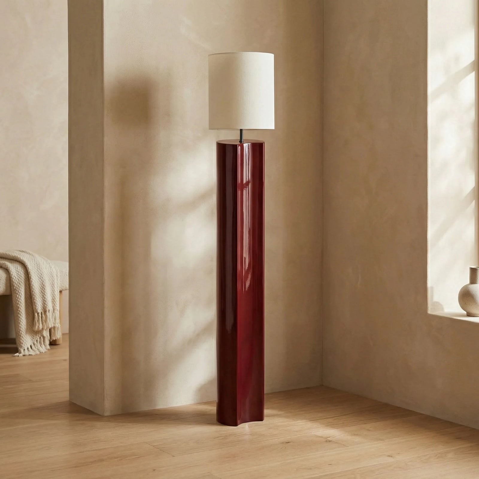 Milad Floor Lamp | High Gloss Burgundy