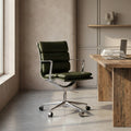 Urma Office Chair | Vintage Green Faux Leather & Chrome