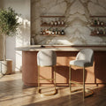 Matteo Bar Stool with Backrest | Speckled Stone Sustainable Boucle