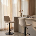 Connie Adjustable Stool | Speckled Stone Sustainable Boucle & Black