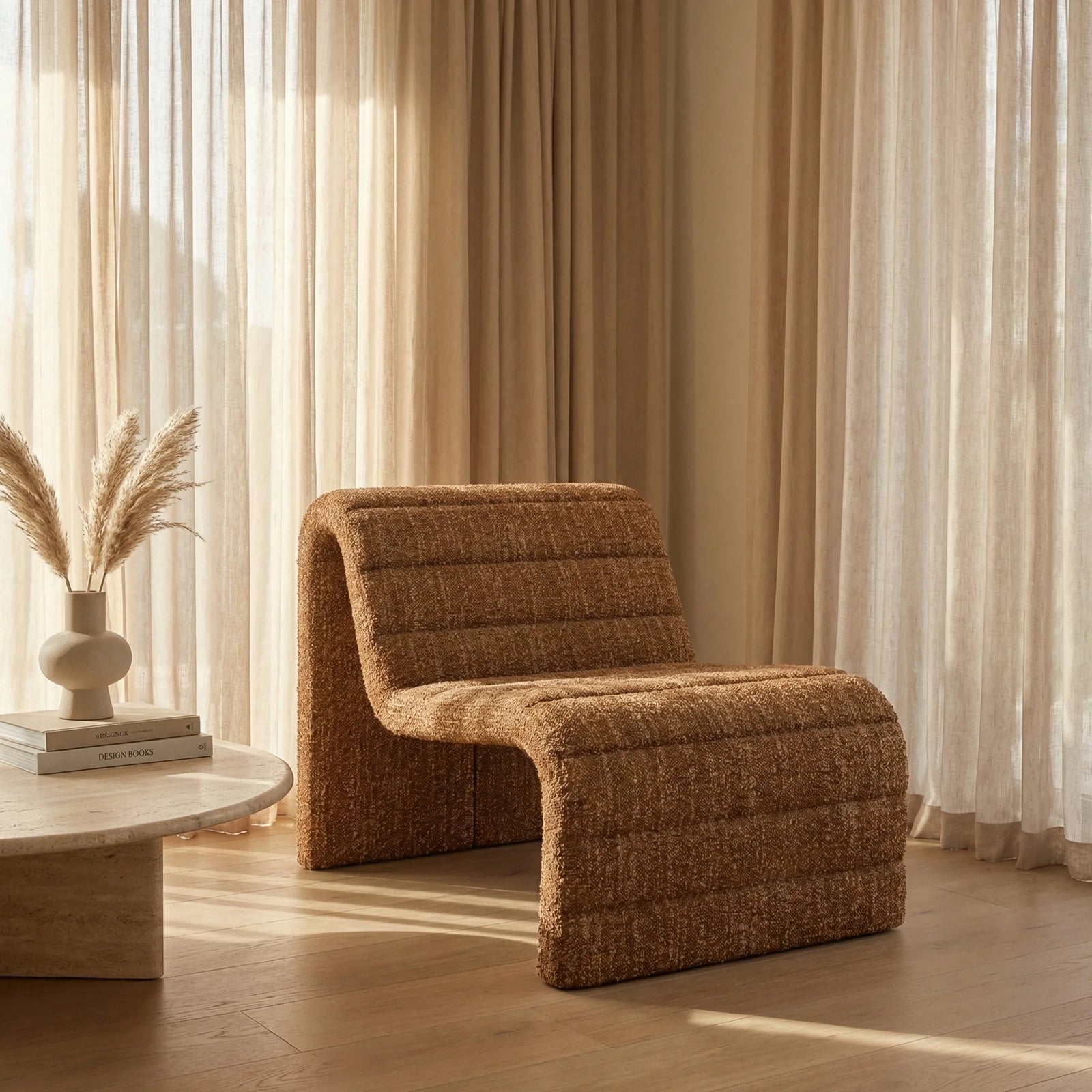 Lopez Accent Chair | Speckled Honey Sustainable Boucle