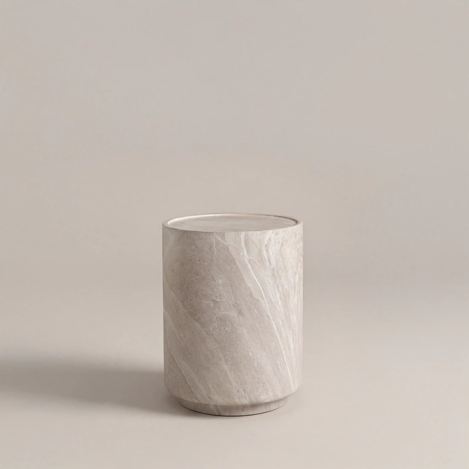 Ingrid Round Side Table | Stone Effect