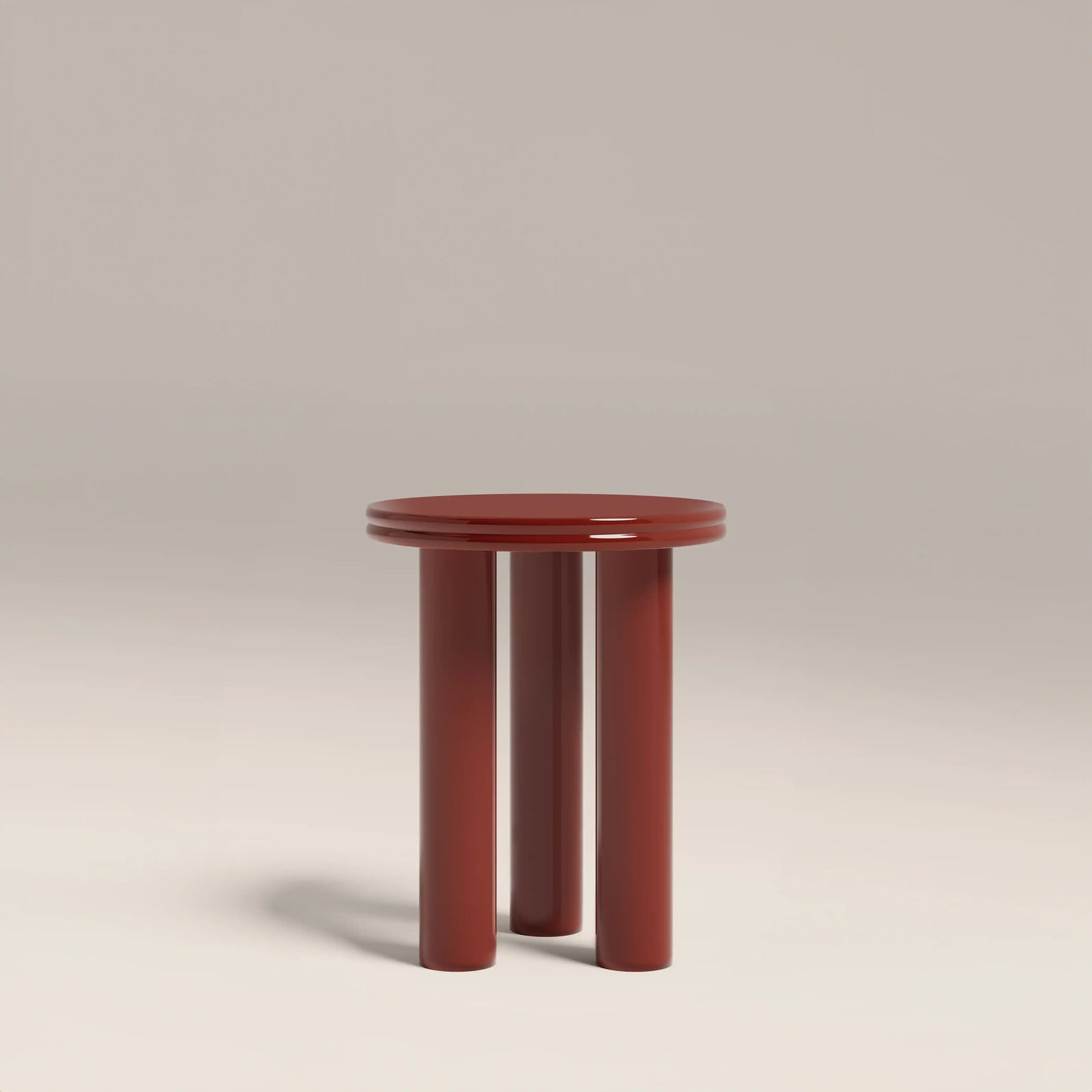 Raphael Round Side Table | High Gloss Burgundy