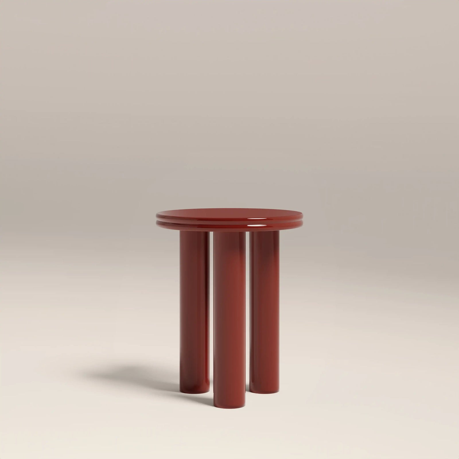 Raphael Round Side Table | High Gloss Burgundy