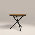 Tullio 2 Seat Round Garden Bistro Table | Oak & Black
