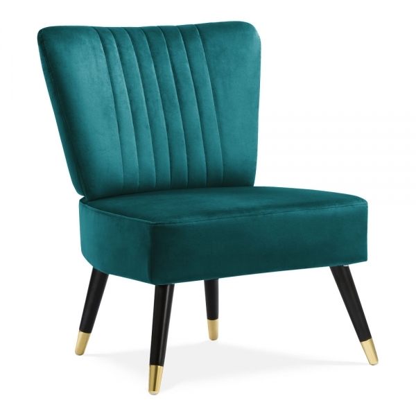 Teal Abigail Wingback Accent Chair, Teal Velvet Chair Uk