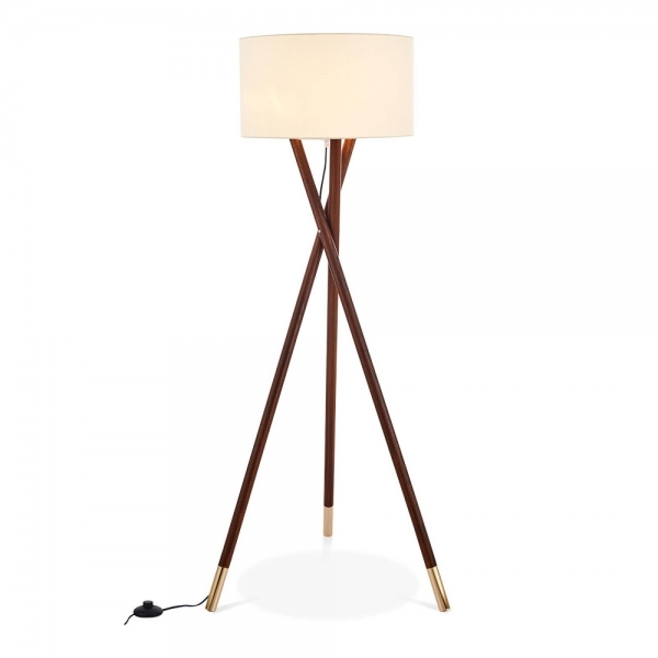 Walnut tripod clearance floor lamp