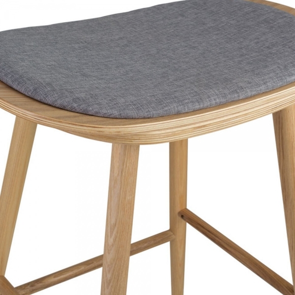 Cult Living Aldo Wooden Saddle Bar Stool Grey