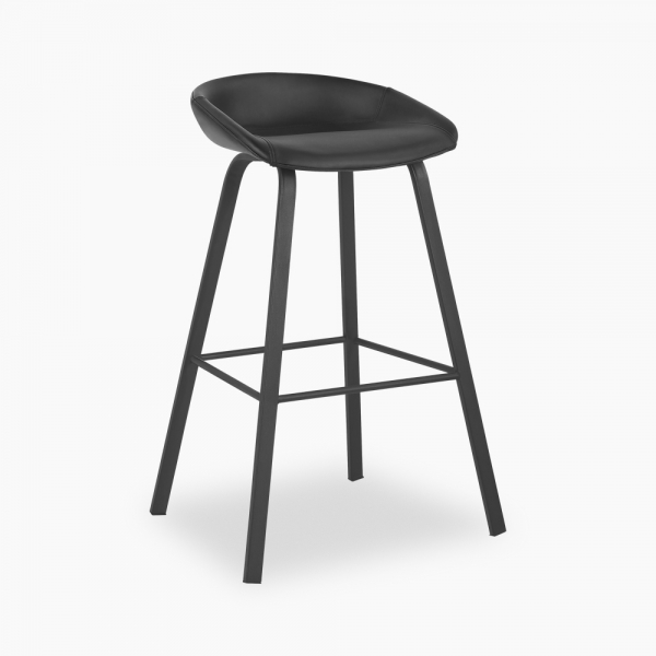 Black Milano Wooden Bar Stool 75cm, How Much Space To Leave For Bar Stools