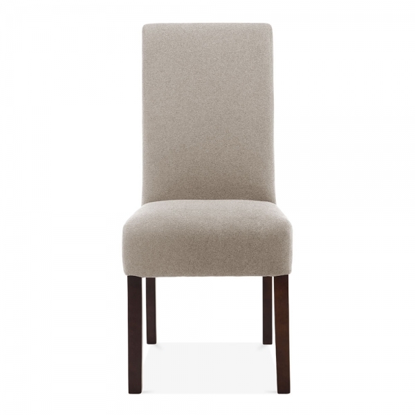 Cream Wool Upholstered Regal High Back Dining Chair Modern Chairs