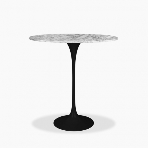 Fulham Bar Table, White Marble & Black