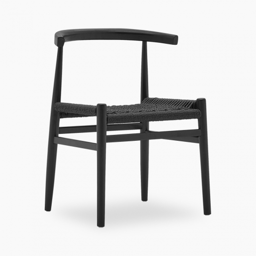 Danish Designs Danish Designs Nordic Wooden Dining Chair, Black Weave