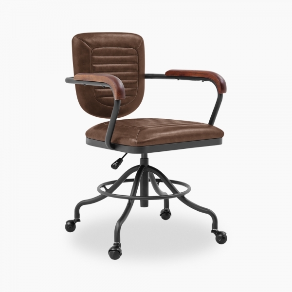Wren Industrial Office Chair Vintage, Vintage Leather Desk Chair